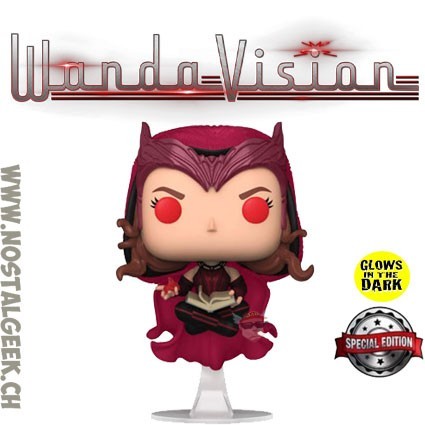 Funko Funko Pop Marvel Wandavision Scarlet Witch with Darkhold Book GITD Vinyl Figure