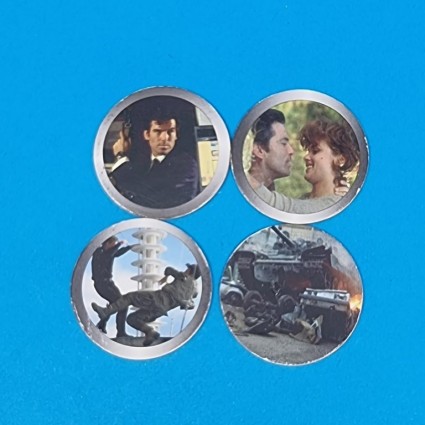 James Bond set of 4 second hand Pogs (Loose)