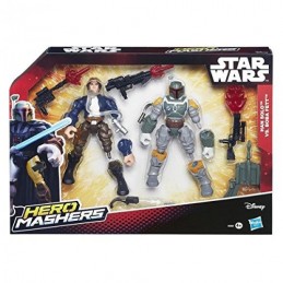 STAR WARS Hero Mashers Pack de Combat Han Solo Vs Boba Fett Action Figures