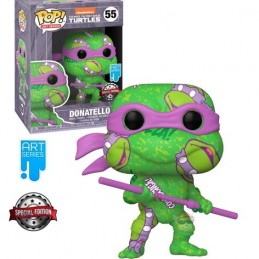 Funko Pop N°55 Les Tortues Ninja (TMNT) Donatello (Art Series) + boîte de protection rigide en acrylique