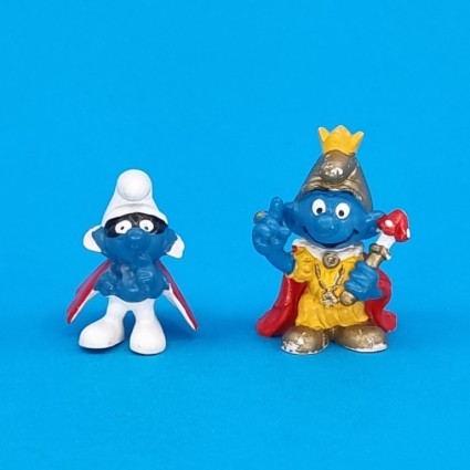 Schleich The Smurfs King Smurf 2 and Conspiracy Smurf second hand Figures (Loose)