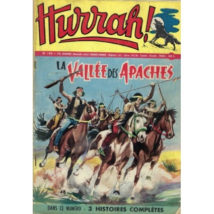 Hurrah! N°194 La Vallée des Apaches Livre d'occasion