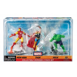 Marvel Collectible Diorama Iron Man - Thor - The Hulk Action Figure Set (Pack de 3)