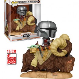 Funko Funko Pop 15 cm Star Wars N°416 The Mandalorian & The Child on Bantha