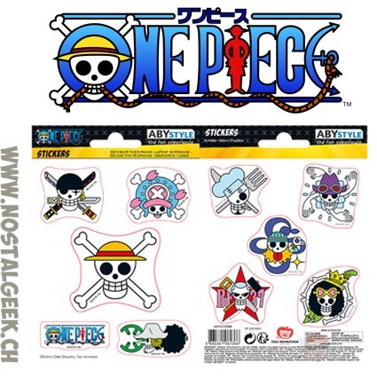 AbyStyle One piece Mini Stickers Straw Hat Skulls (16x11cm)