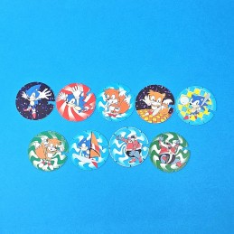 Sega Sonic set of 9 Flying Caps second hand (Loose)