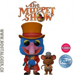 Funko Pop N°1456 Disney's The Muppets Christmas Carol Charles Dickens with Rizzo Flocked Exclusive Vinyl Figure