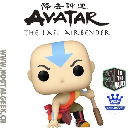 Funko Funko Pop N°995 Avatar the last Airbender Aang Crouching (Metallic) Vaulted Edition Limitée