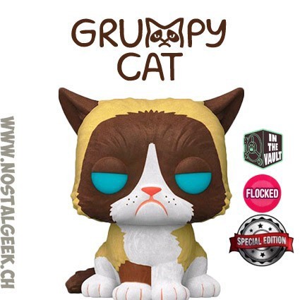 Funko Funko Pop N°60 Icons Grumpy Cat Flocked Vaulted Edition Limitée