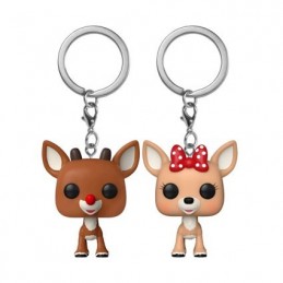 Funko Funko Pop Pocket Porte-clés The Red-Nosed Reindeer Rudolph et Clarice 2-Pack Exclusive Vinyl Figure