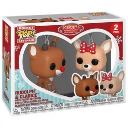 Funko Funko Pop Pocket Porte-clés The Red-Nosed Reindeer Rudolph et Clarice 2-Pack Exclusive Vinyl Figure