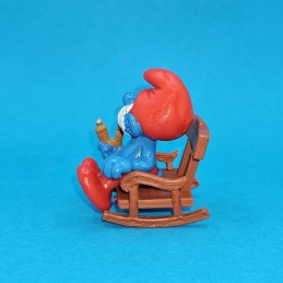 Schleich The Smurfs - Papa smurf rocking chair second hand Figure (Loose)