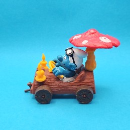 Schleich Die Schlümpfe - Schlumpf im Auto-Champigno gebrauchte Figur (Loose)
