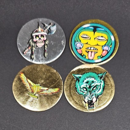 Gold Lot von 4 gebrauchten Pogs (Loose) Gold Lot von 4 gebrauchten Pogs (Loose)