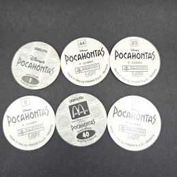 Pocahontas Lot von 6 verschiedenen gebrauchten Pogs (Loose)