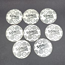 Sega Sonic Lot von 6 gebrauchten Pogs (Loose)