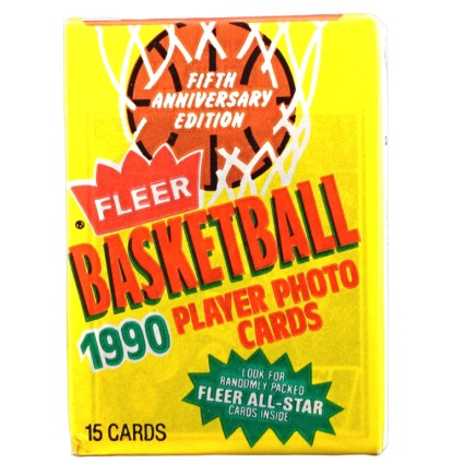 Fleer 1990 Fleer Basketball Fifth Anniversary Edition Player Trading Cards Sealed Pack.
