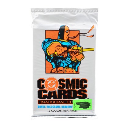 Impel 1991 Impel DC Cosmic Cards Inaugural Edition Deathstroke Sammelkarten versiegeltes Paket.