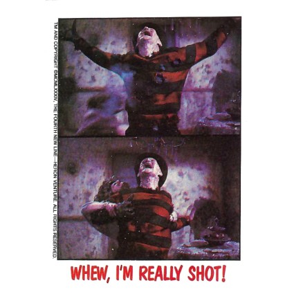 Topps 1985 Topps Fright Flicks N°61 A Nightmare on Elm Street III Sammelkarte