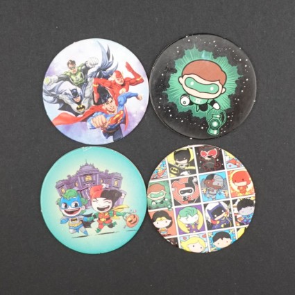 DC Justice League Lot de 4 Pogs d'occasion (Loose).