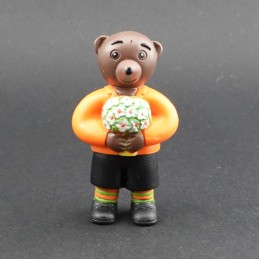 Petit Ours Brun avec Fleurs Figurine d'occasion (Loose)