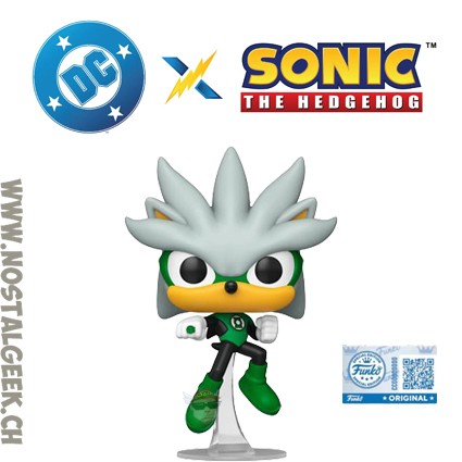 Funko Pop N°592 DC X Sonic The Hedgehog Silver as Green Lantern Exclusive Vinyl Figur