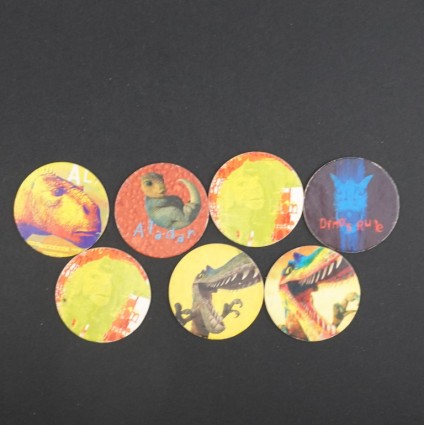 Dinosaurs Lot von 7 gebrauchten Pogs (Loose) Lot 3