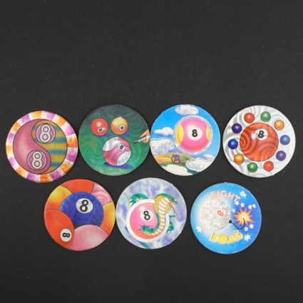 Eightball Lot von 7 gebrauchten Pogs (Loose) Lot 2