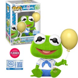 Funko Pop N°1696 Muppet Babies - Baby Kermit Flocked Exclusive Vinyl Figure