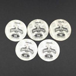 Power Rangers Lot von 5 gebrauchten Pogs (Loose).