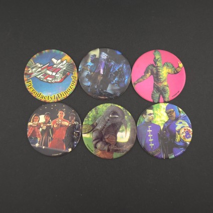 Power Rangers Lot von 6 gebrauchten Pogs (Loose).