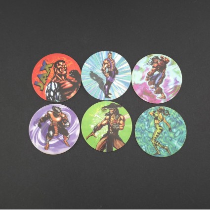 Mortal Kombat Lot von 6 gebrauchten Pogs (Loose).