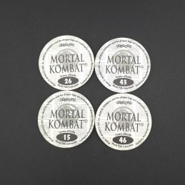 Mortal Kombat Lot von 4 gebrauchten Pogs (Loose).