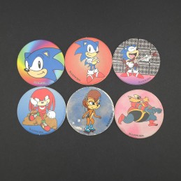 Sonic The Hedgehog Lot von 6 gebrauchten Pogs (Loose).