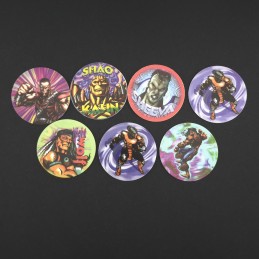 Mortal Kombat Set of 7 second hand Pog (Loose).