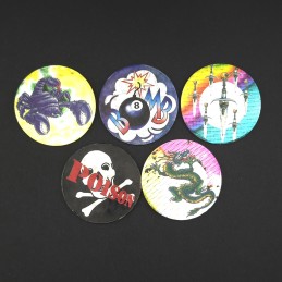 Verschiedenes Lot von 5 gebrauchten Pogs (Loose).
