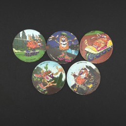 Pogman Lot von 5 gebrauchten Pogs (Loose).