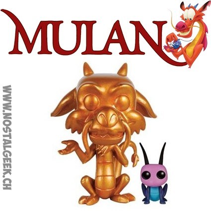 Funko Funko Pop Disney Mulan Mushu (Gold) & Cricket Edition Limitée